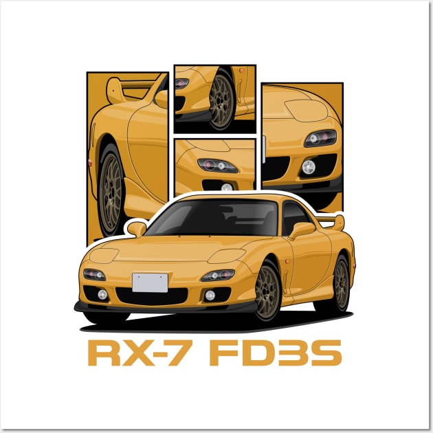 Mazda RX-7 FD3S Wall Art by squealtires